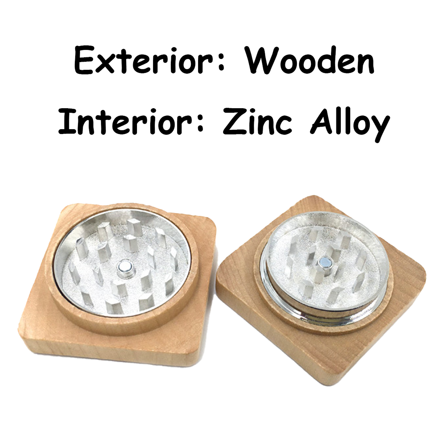 Two-Layer Square Manual Wooden Grinder 4