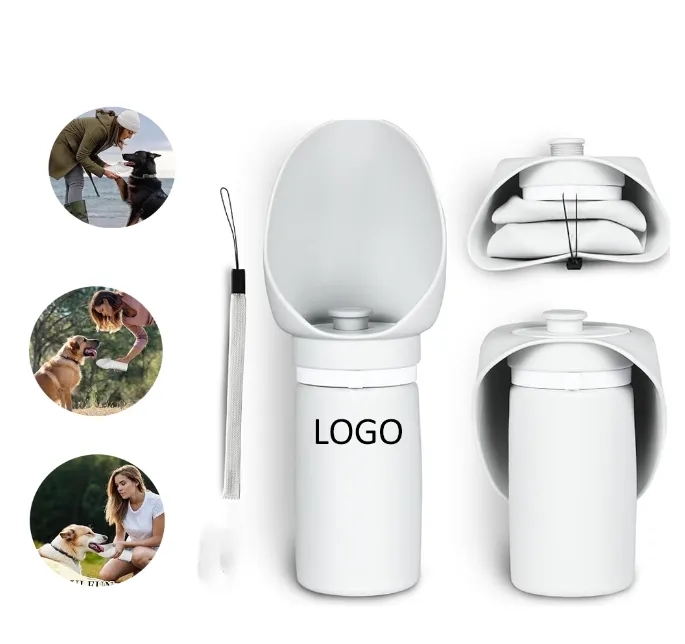 550ml Leak Proof Dog Water Bottle with Foldable Bowl for Hiking Travel 6