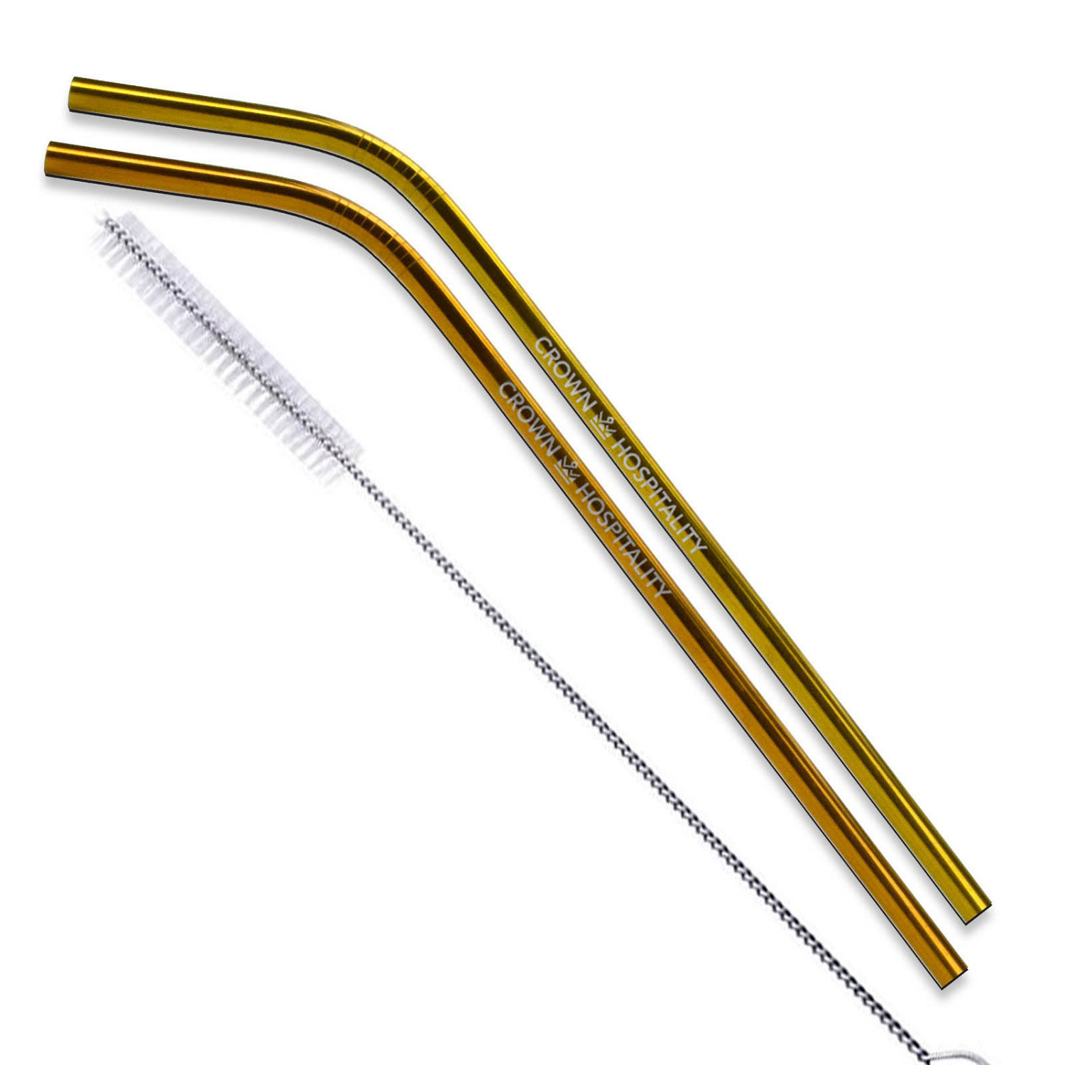 Bent Stainless Steel Straws&#58; Set of 2 in Gold and/or Copper-Mixie