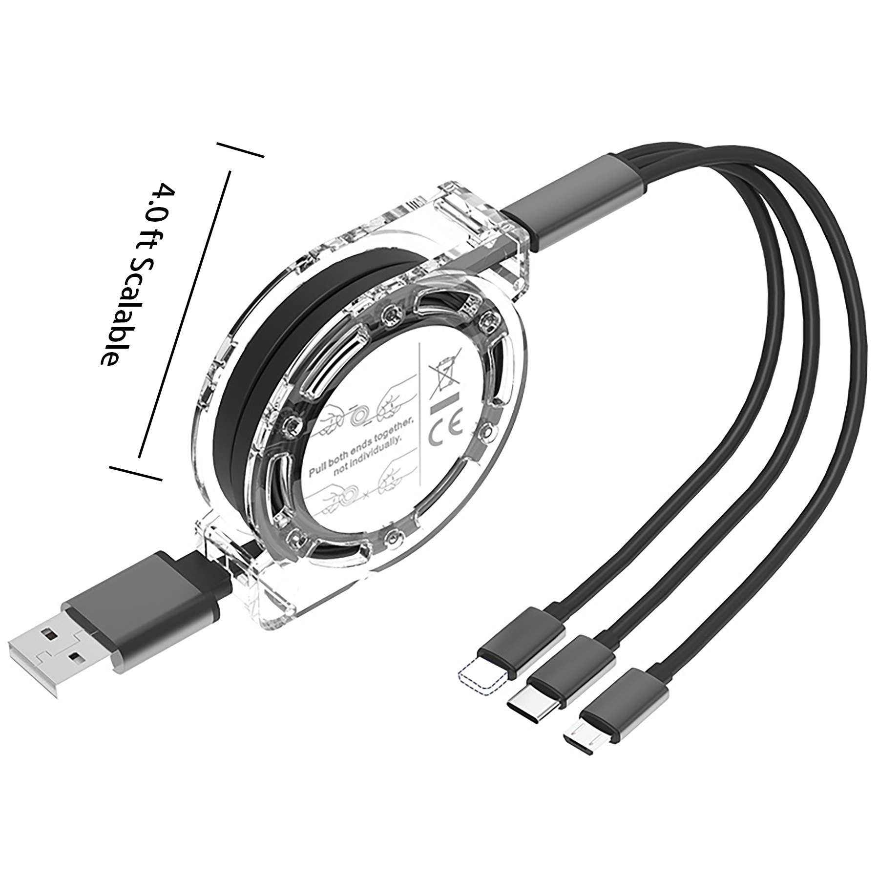 3 in 1 Retractable Multi Purpose Fast Charging Cable 2