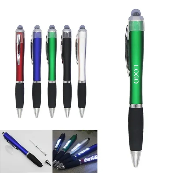LED Logo Stylus Ballpoint Pen Multifunctional Writing Tool 5
