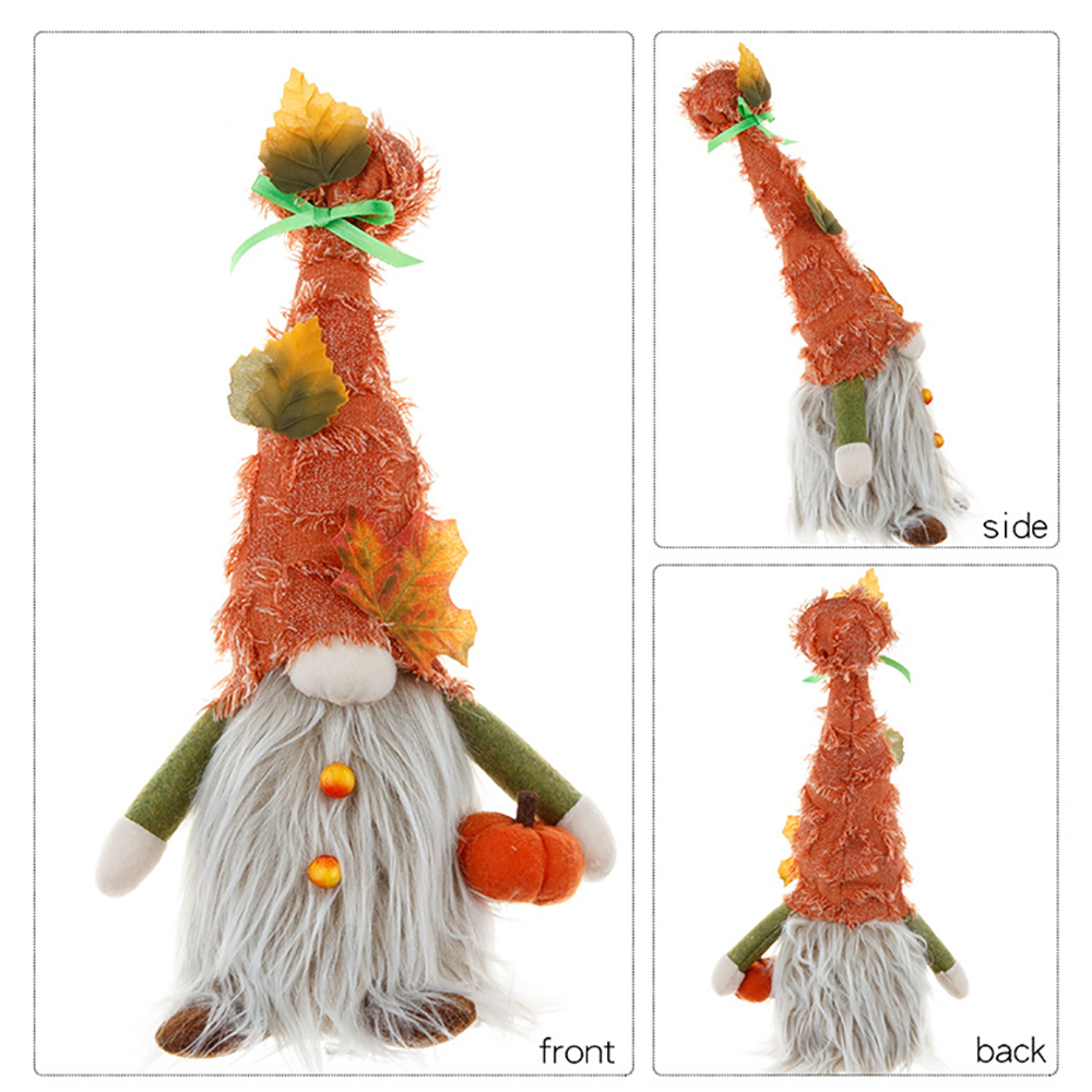 Thanksgiving Day Pumpkin Gnome Harvest Festival Doll with LED 2