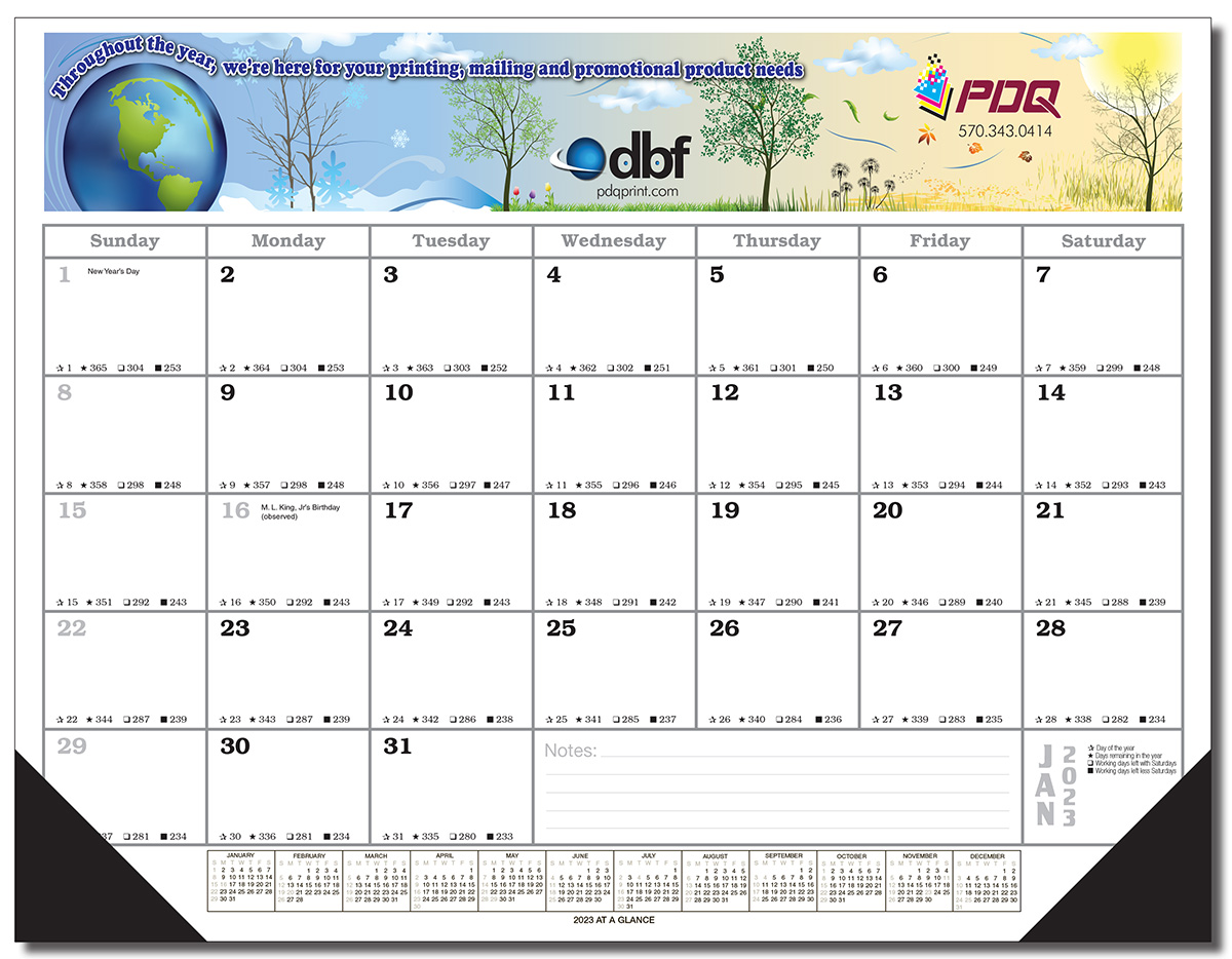 Desk Planner Blotter Calendar Full Color