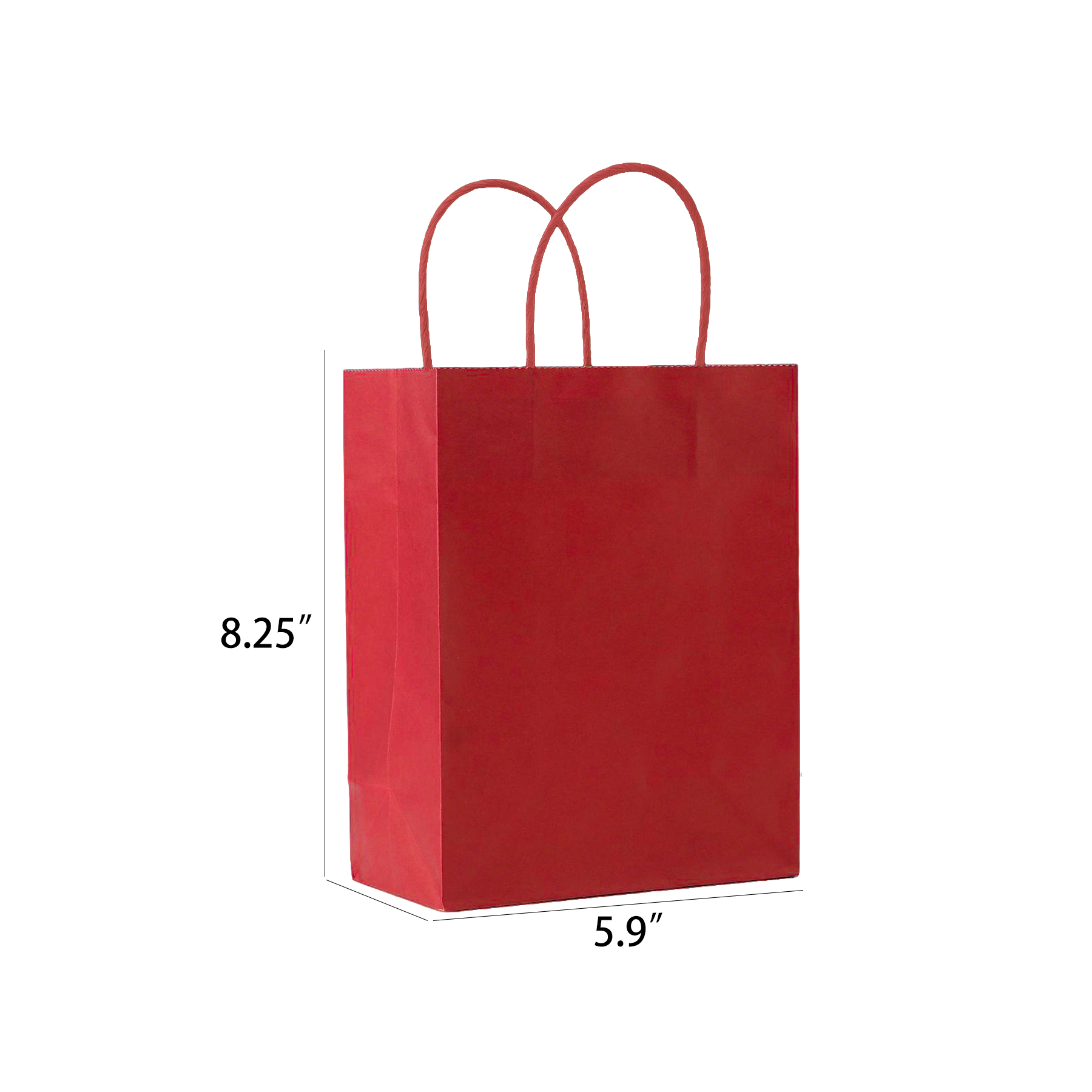 Coloured Retail Shopping/Gift Kraft Paper Tote Bags (5.9'' x 3.15'' x 8.25'') 12