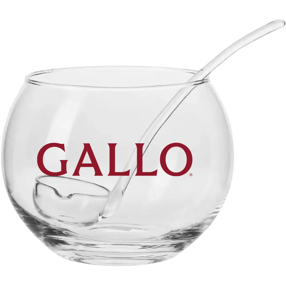 1Gal Round Glass Punch Bowl with Ladle 4