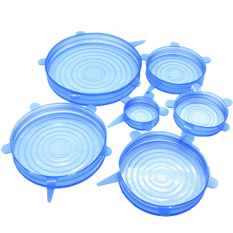 6-Piece Silicone Fresh-Keeping Cover Sealing Cover Food Preservation Bowl Cover Silicone Plastic Wra 6