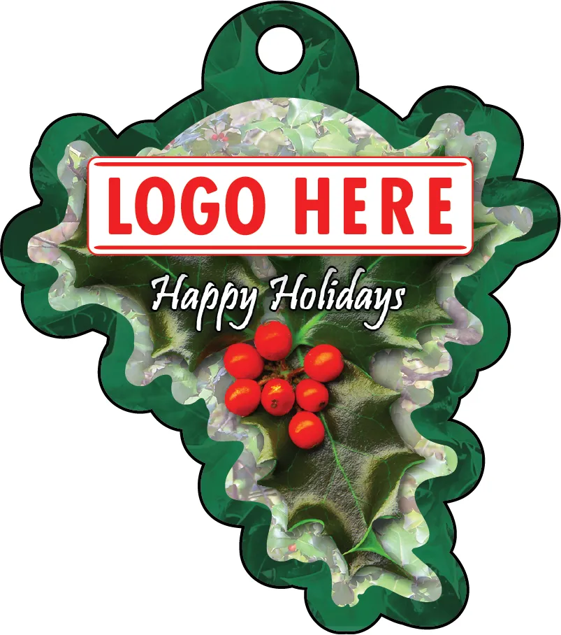 1/4" Recycled Wood Ornaments-Holly Bunch