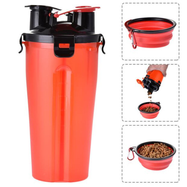 Dog Water Bottle Food Container with Bowl 4