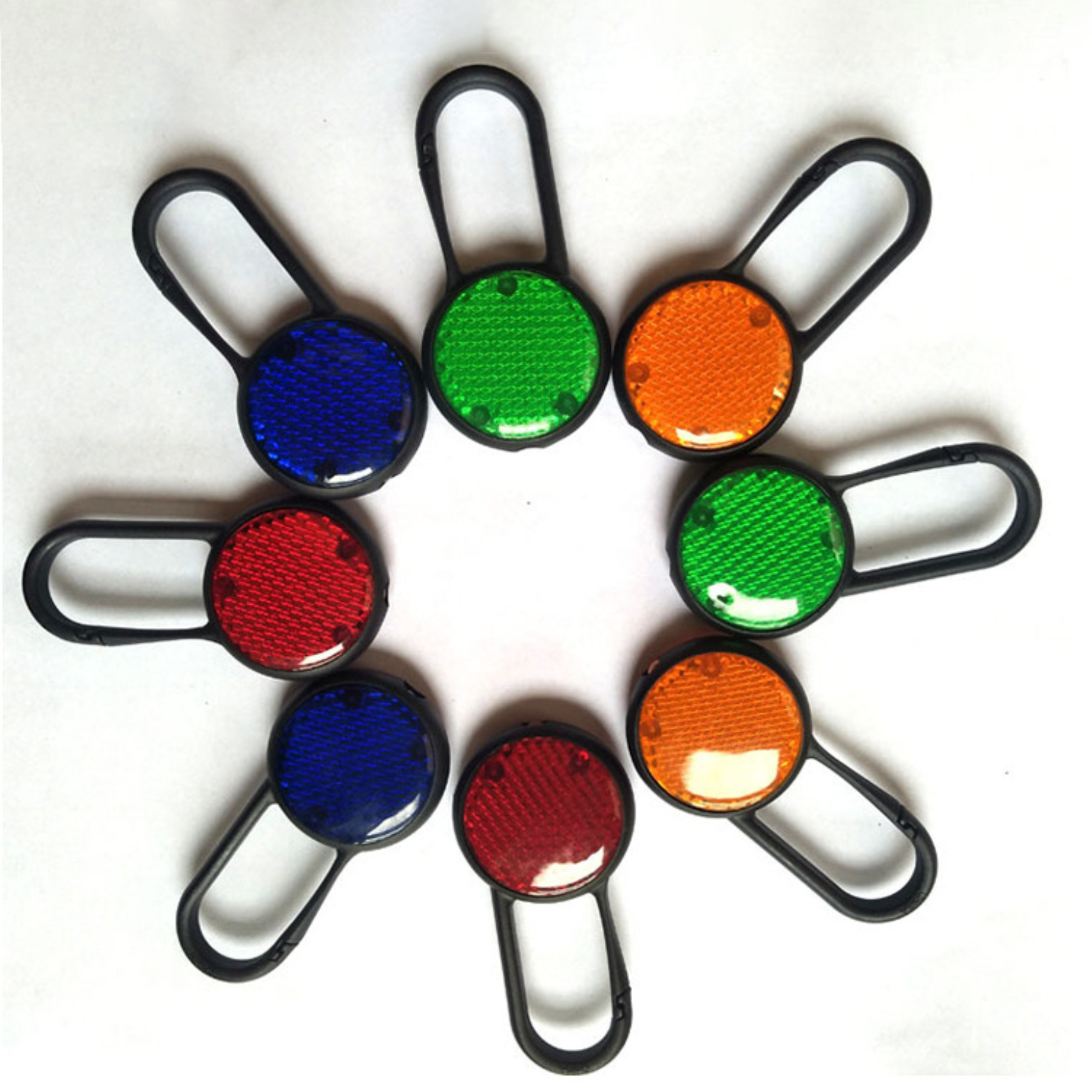 Round LED Safety Reflector Light With Clip 2