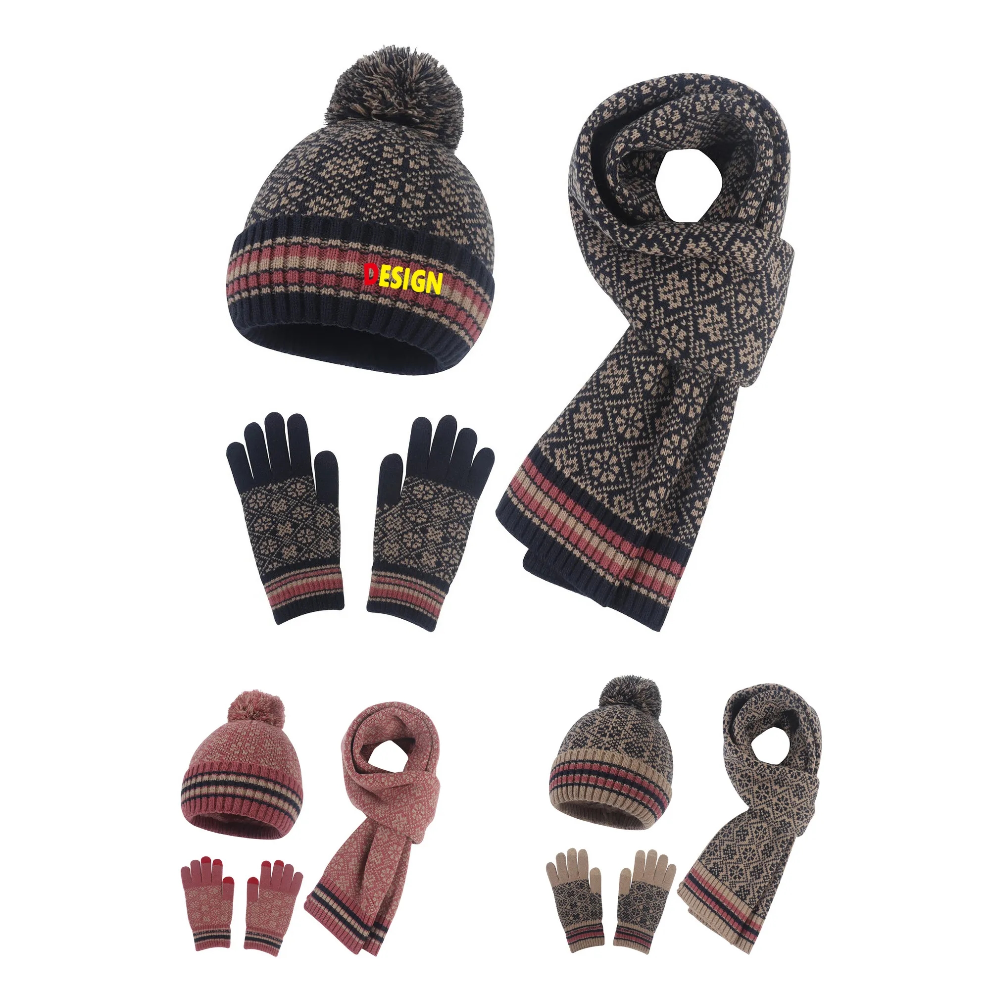 Winter Warmth Fleece Set Beanie, Gloves, and Scarf Hats