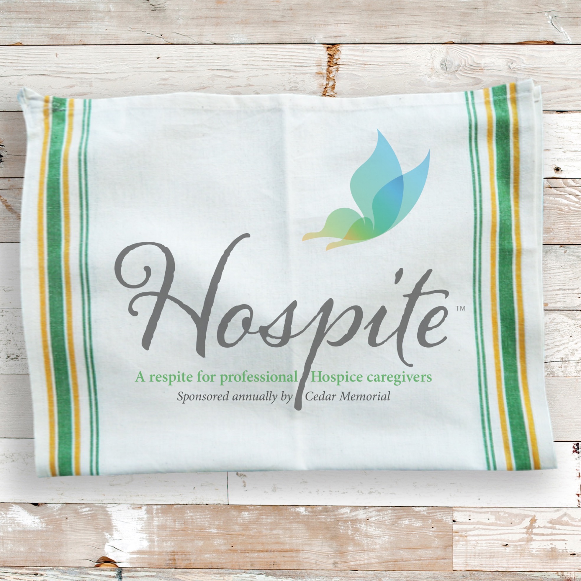 Vintage Stripped Kitchen Towel - Green / Yellow Stripe 1