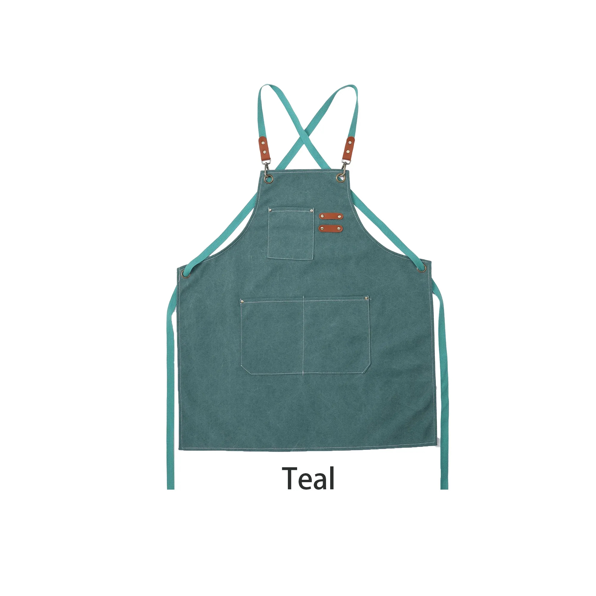 Durable Canvas Apron with Adjustable Straps and Pockets 1