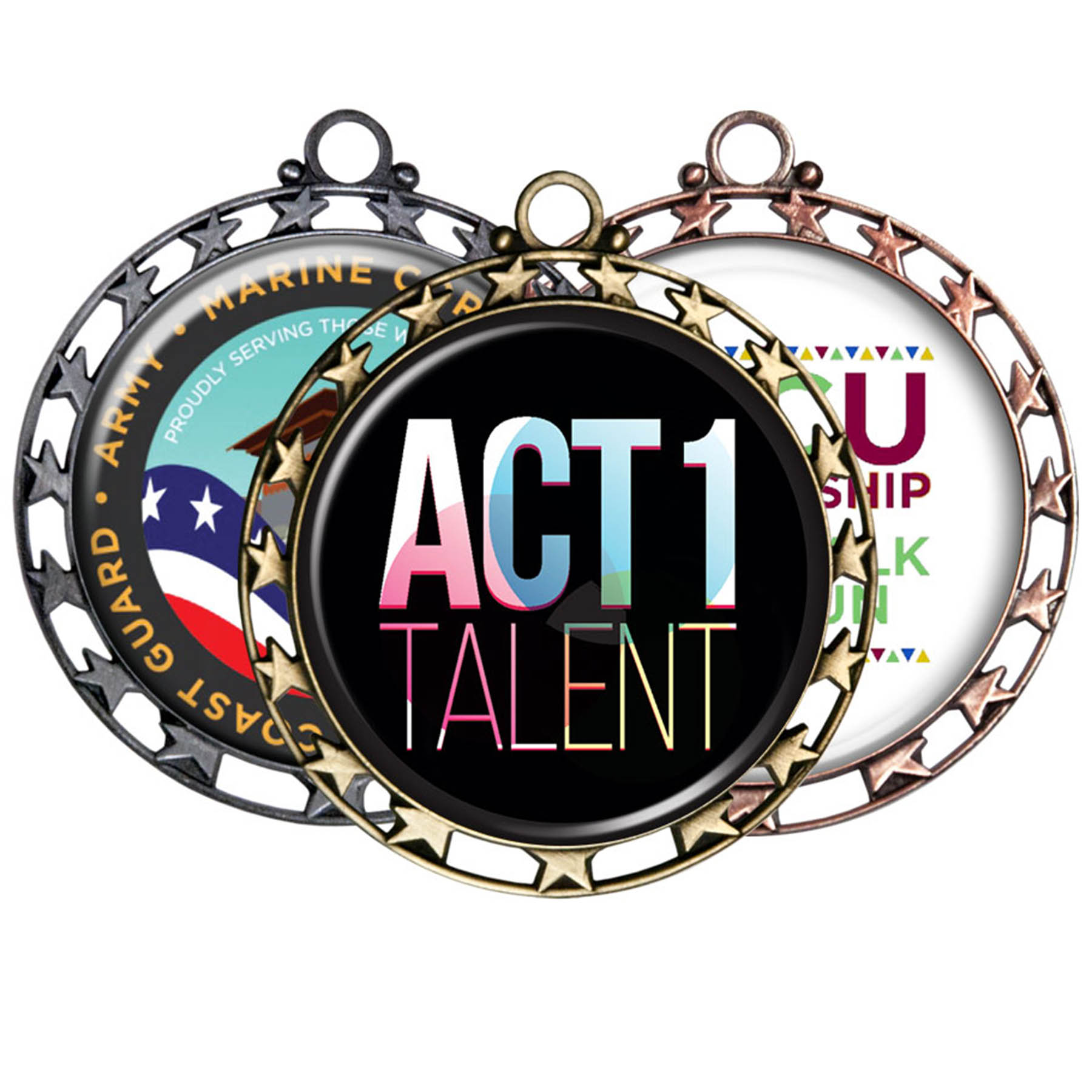 Digistock Medals: Star Cut Out Border with 2" DIA Insert 2