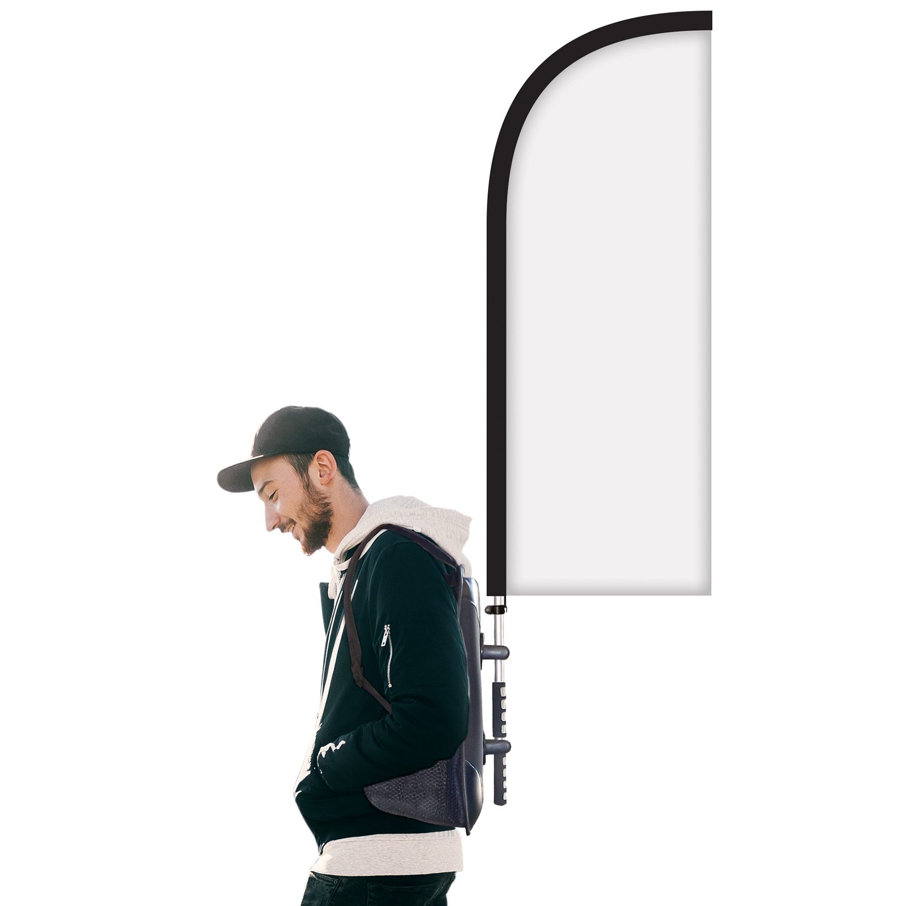 Basic Double Sided Half Drop Style Backpack Flag Kit 7