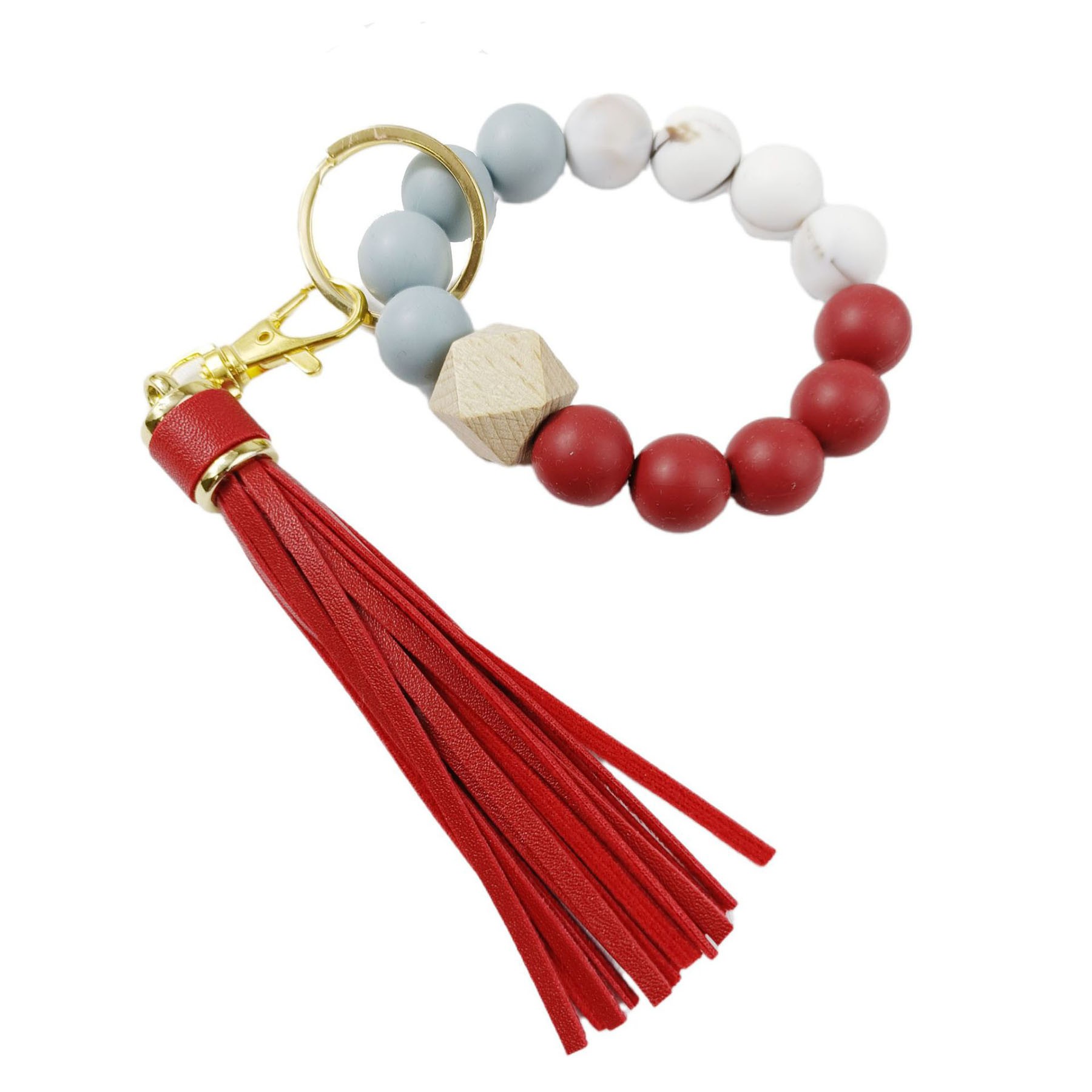 Silicone Bead Wristlet Keychain 3