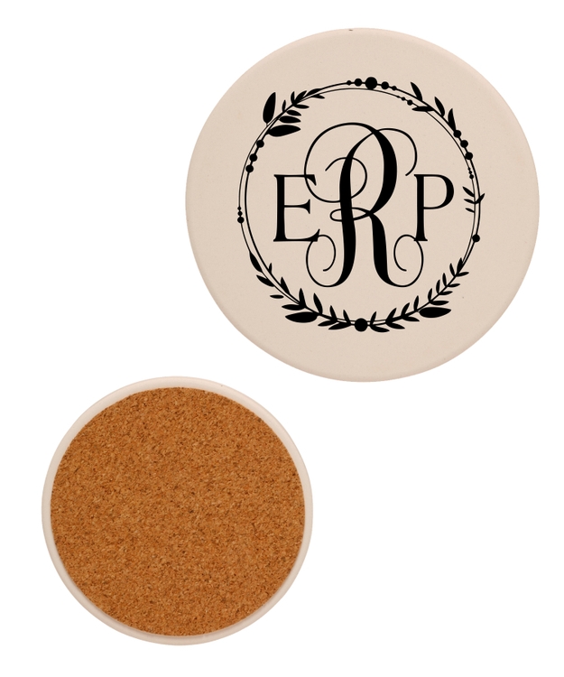 4" Round Absorbent Stone Coaster 2