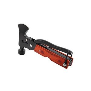 Wooden Panel Multi Emergency Hammer With Axe Essential Tools 3