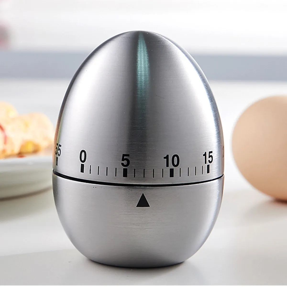 Metal Mechanical Countdown Kitchen Egg Shape Cooking Timer 3