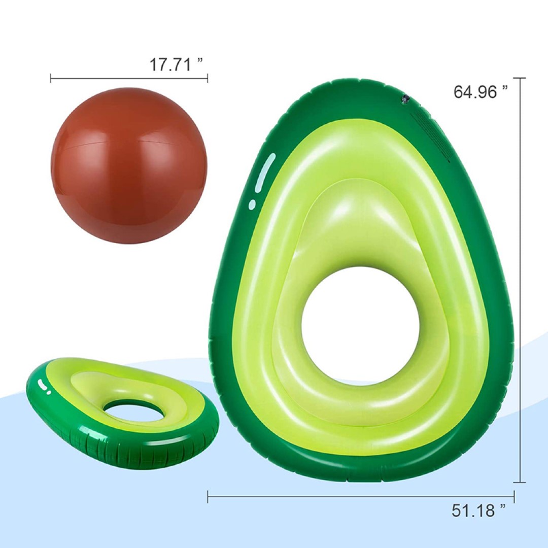 Inflatable Avocado Pool Float Floatie With Ball 4