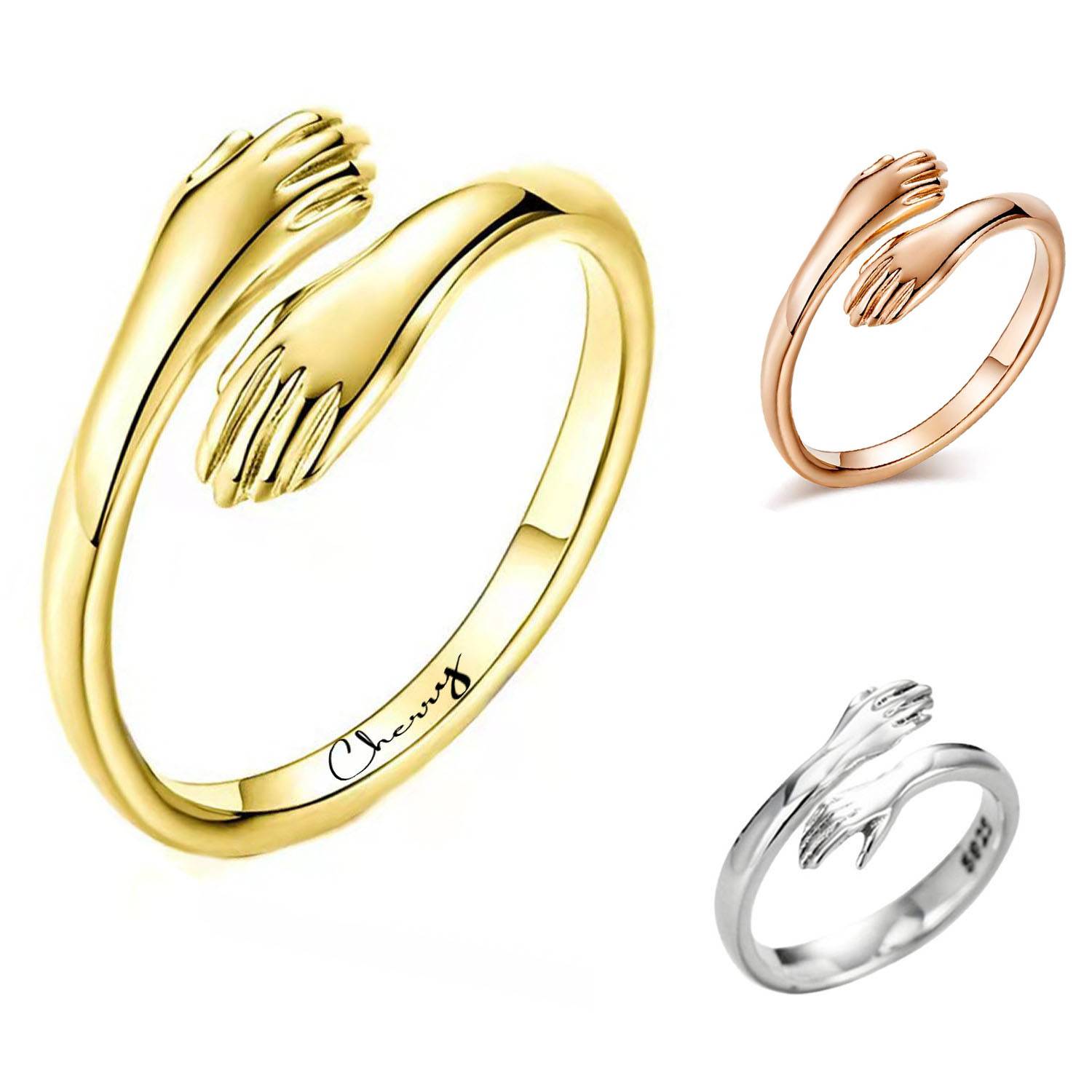Alloy Love Hug Opening Adjustable Ring