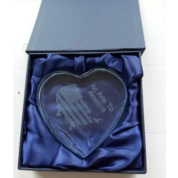 Clear Crystal Heart Shaped Paperweight 4