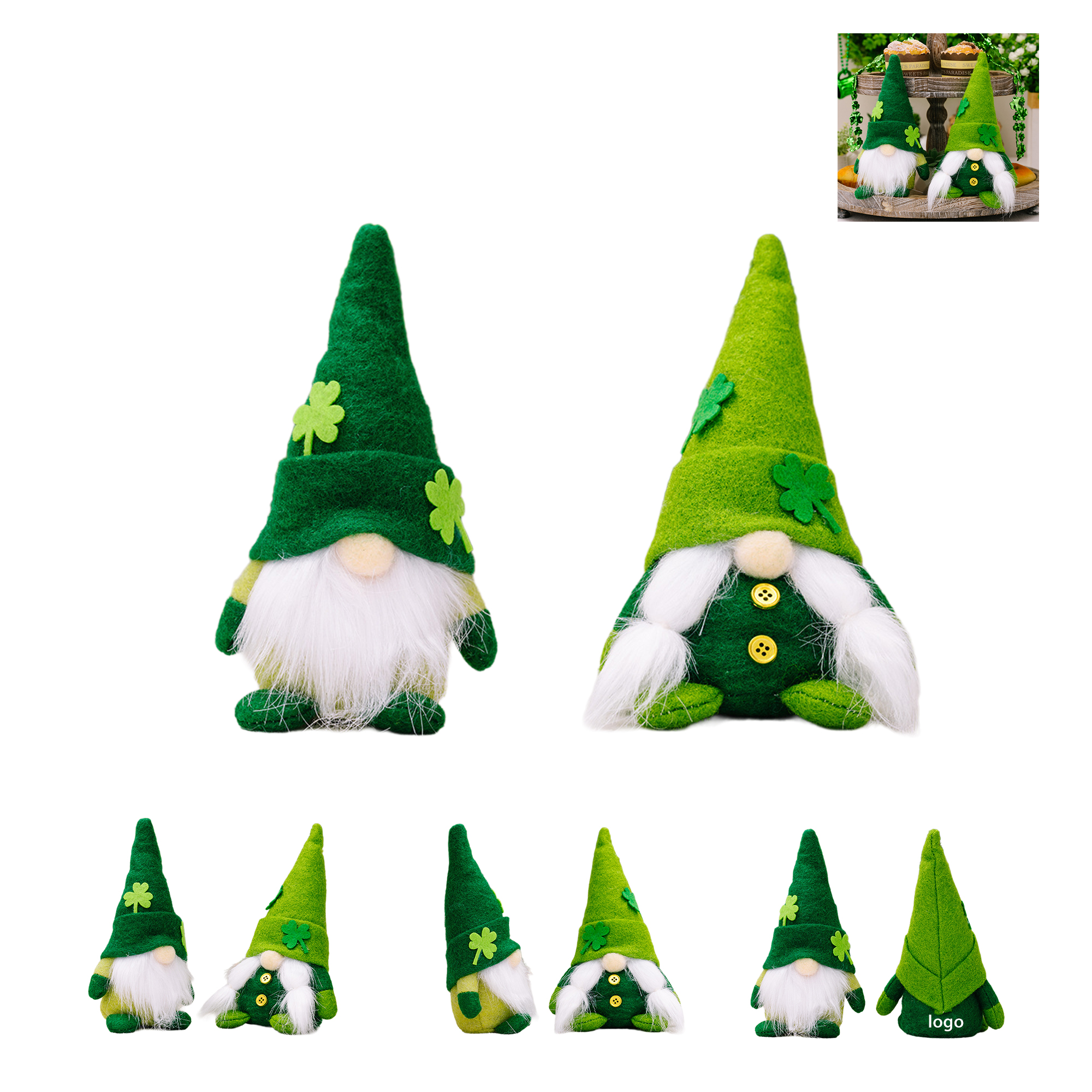 St Patricks Day Decorations Gnome Rudolph Old Man 3