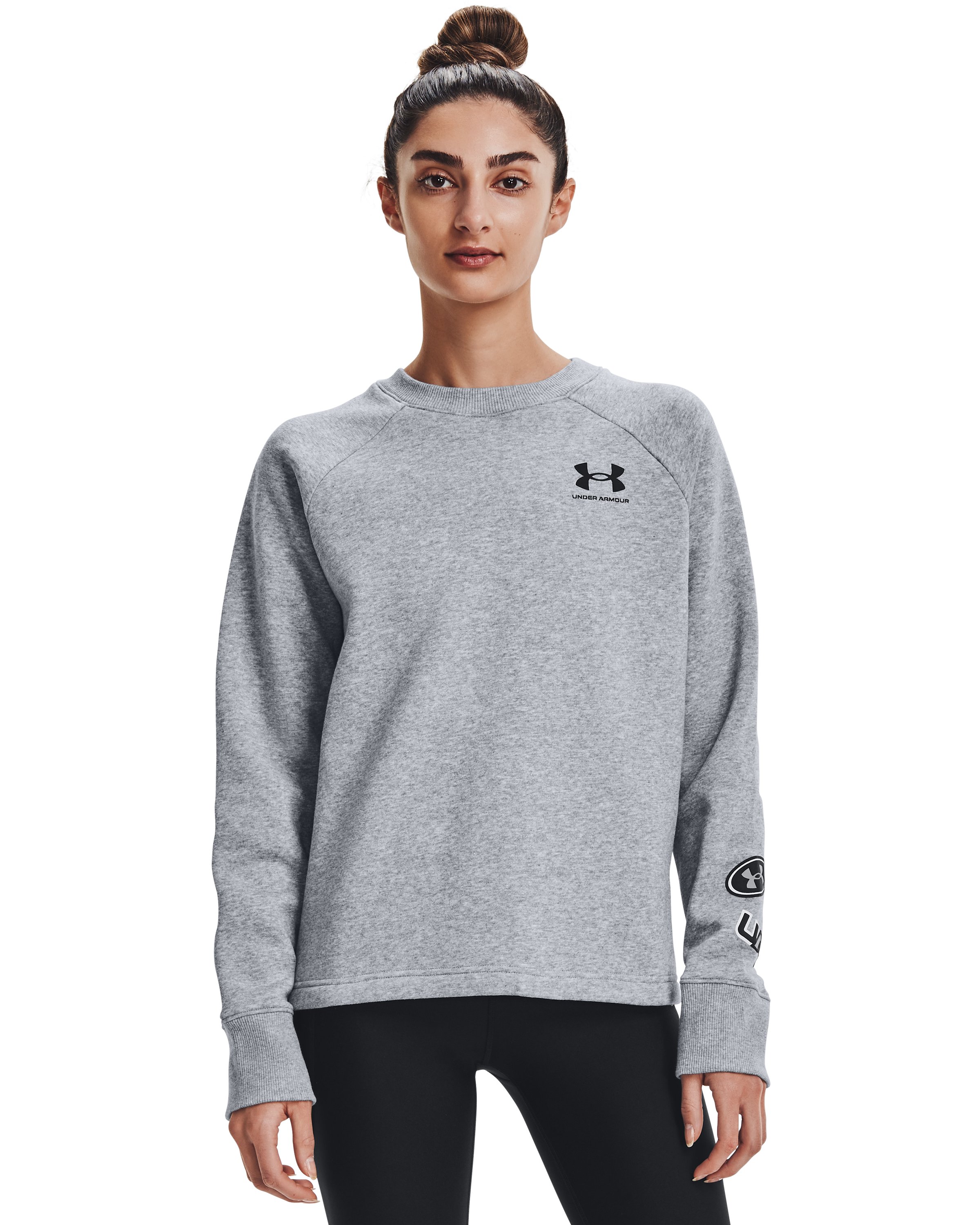 Women's UA Rival Fleece Graphic Crew  2