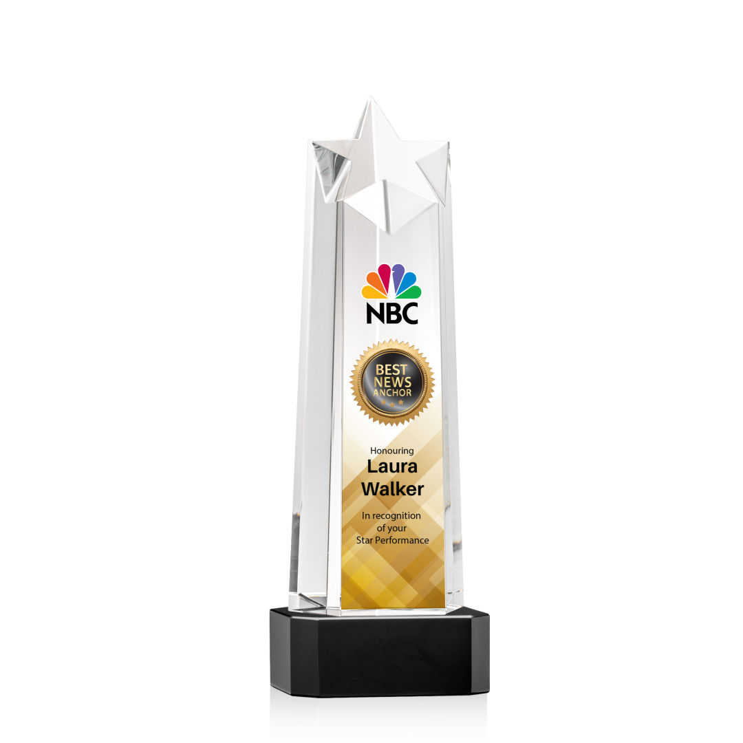 Delaware Star VividPrint™ Award on Base - Black 2