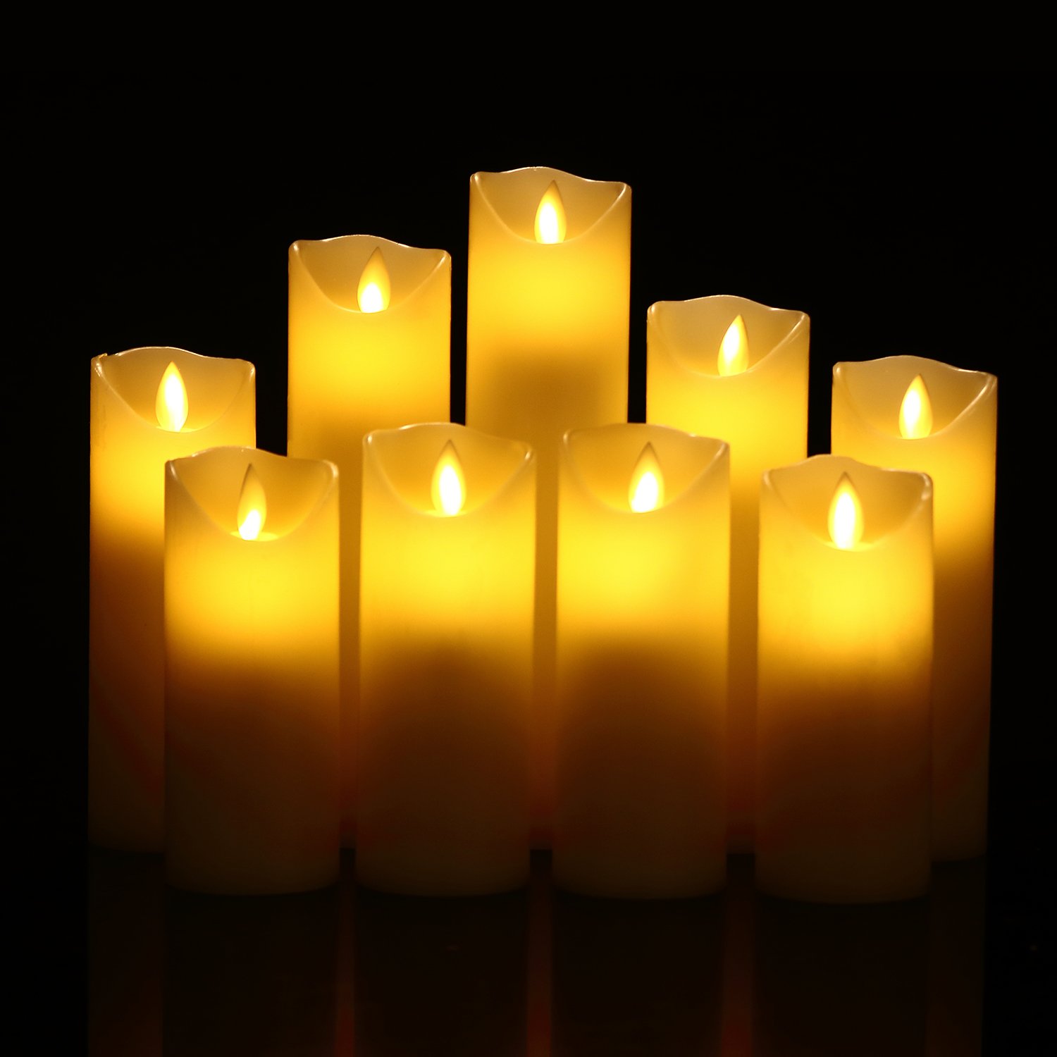 4" x 2" Flickering Moving Wick Luxury Candle Oblique Top 1