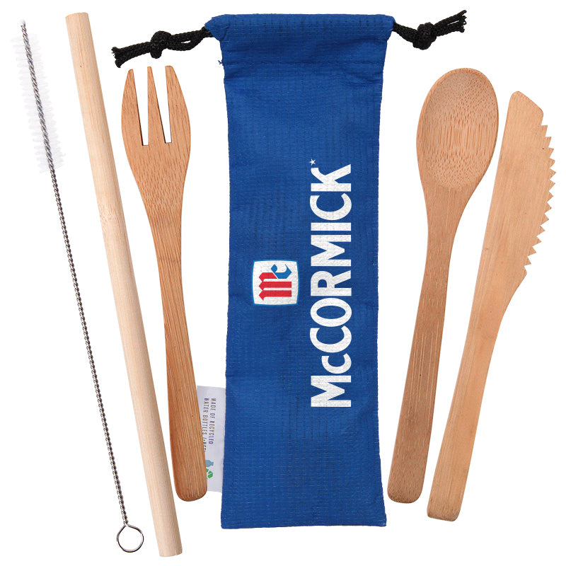 Bamboo Utensils with RPET Pouch 2