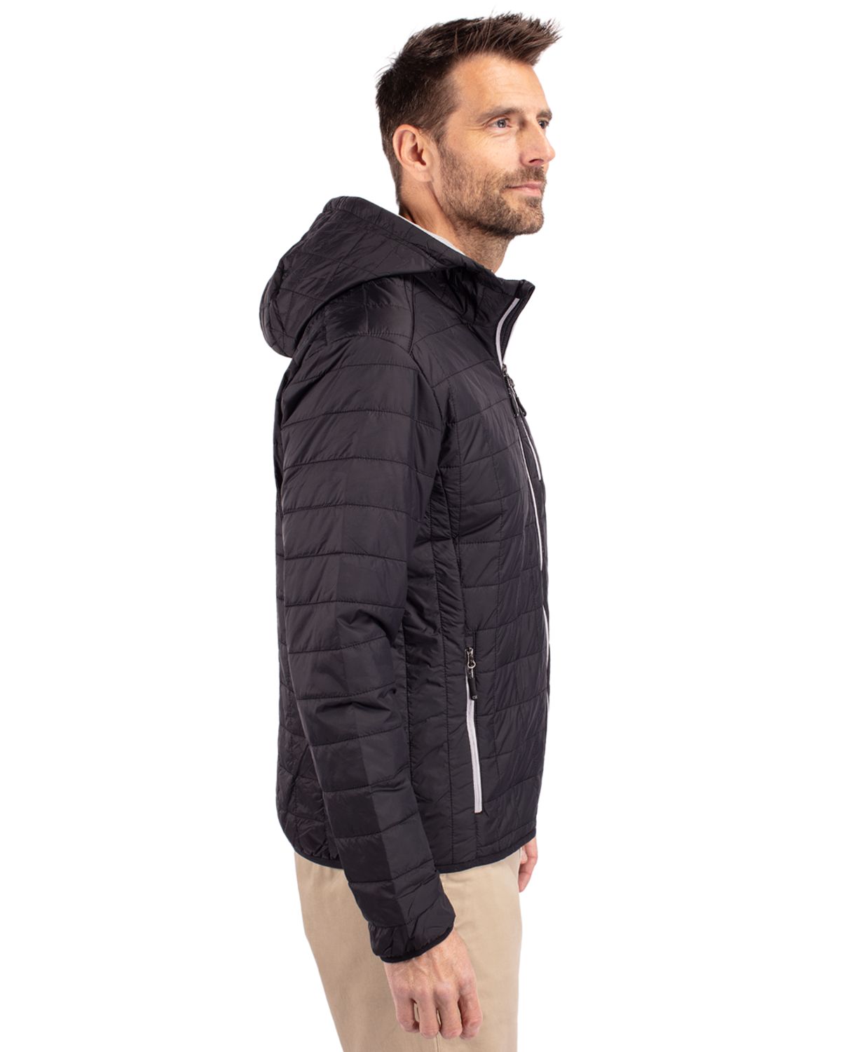 Cutter & Buck Rainier Recycled Insulated Puffer Mens Full Zip Hooded Jacket Jacket 23