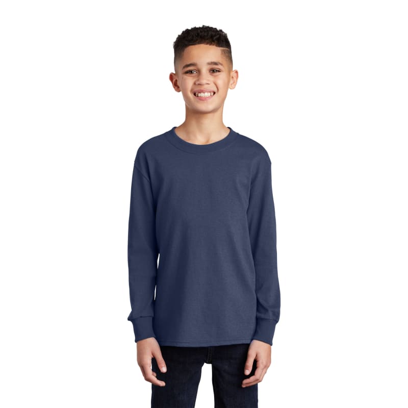 Port & Company Youth Long Sleeve Core Cotton Tee. 130