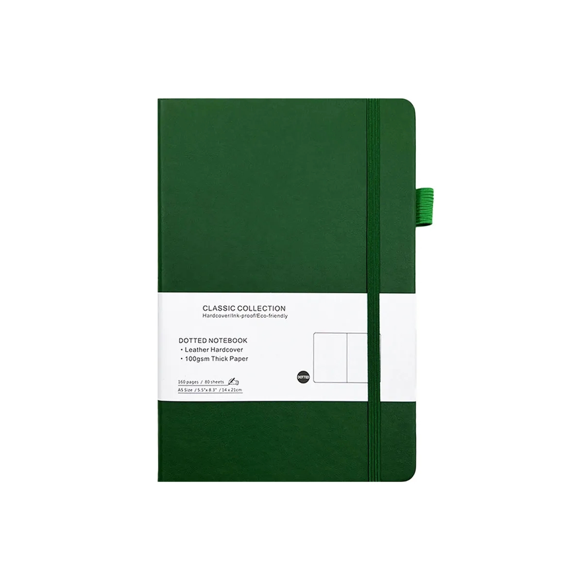 A5 Leather Cover Dotted Notebook 7