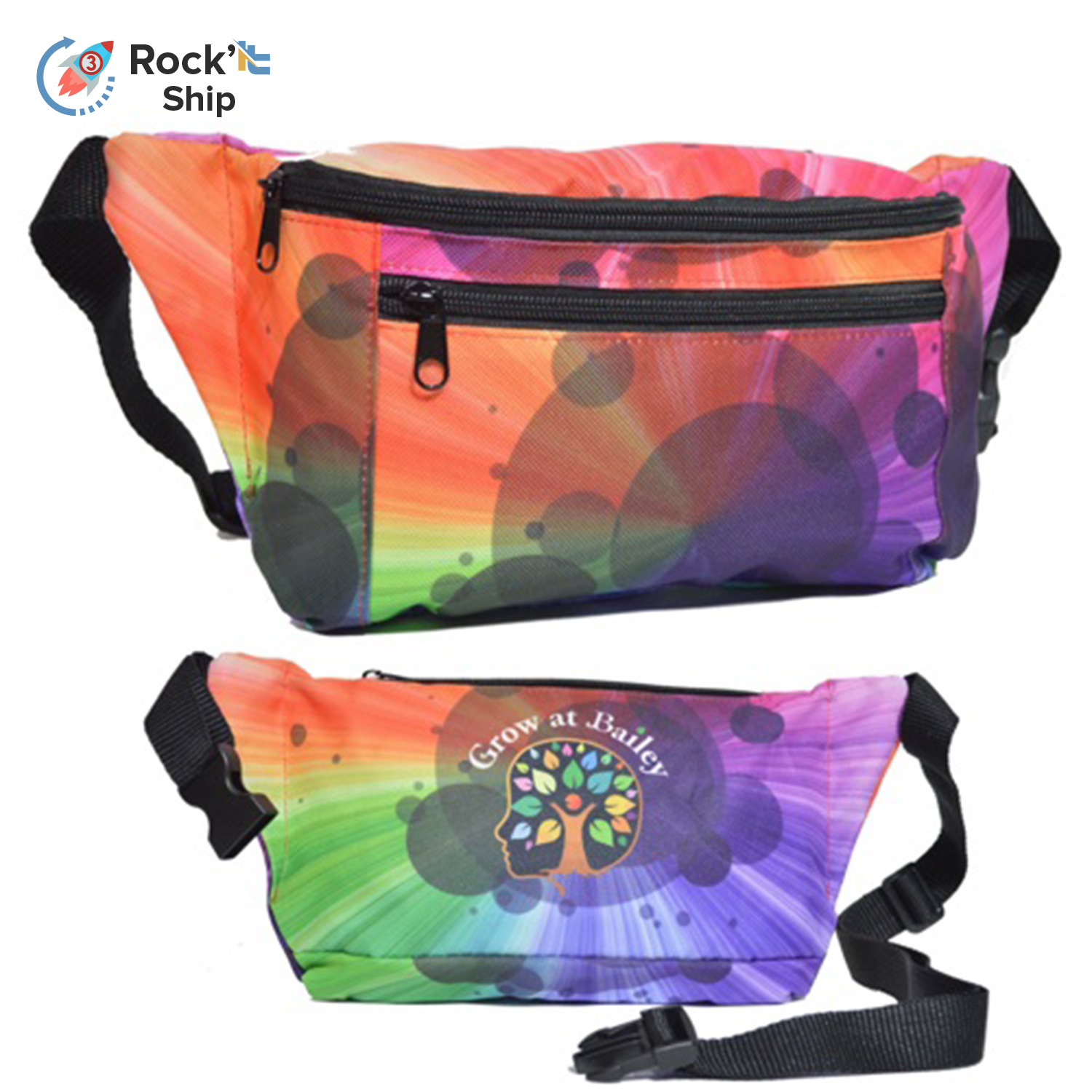 Rock'it 3-Day 3 Zipper Fanny Pack w/ Full Wrap Sublimation Waist Bag 1