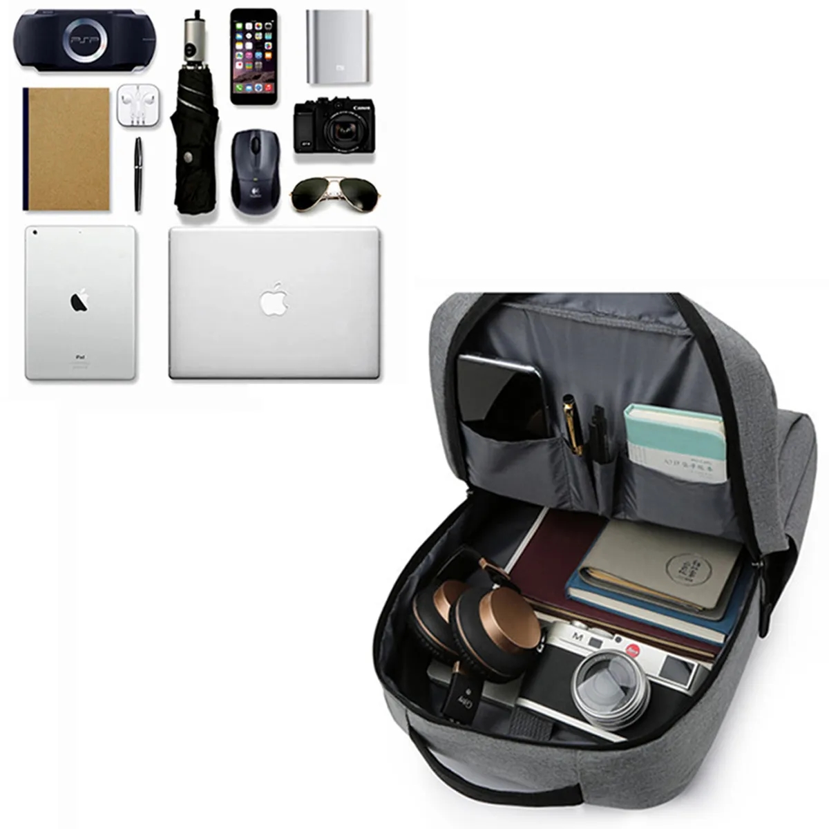 Waterproof Business Laptop Casual Backpack With USB Port 2