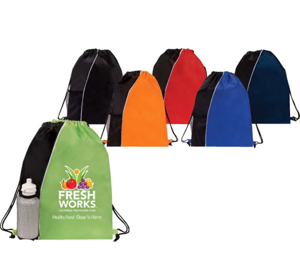 Sport Mesh Pocket Drawstring Backpack