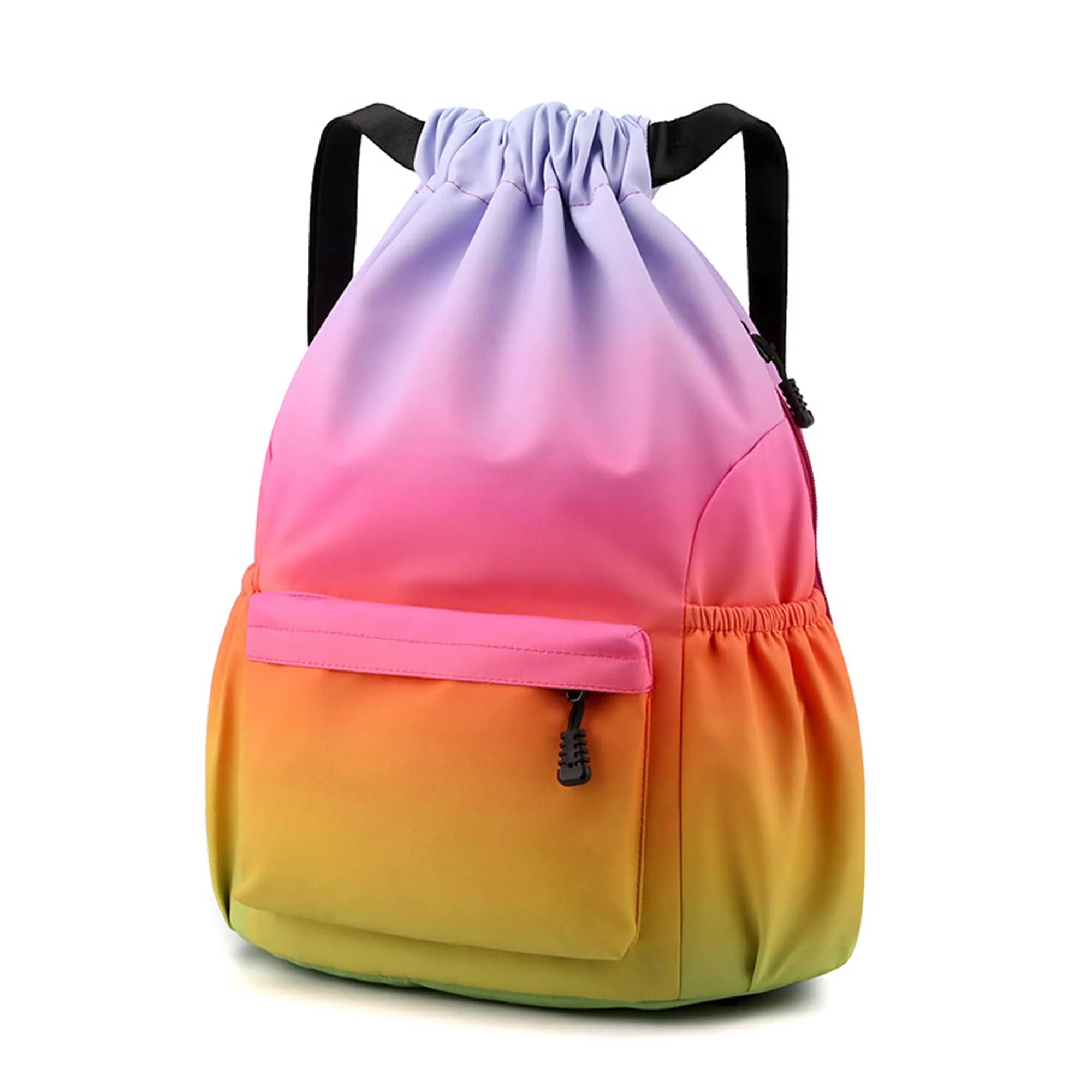 Waterproof Stylish Gradient Nylon Drawstring Bag MOQ 30pcs 2