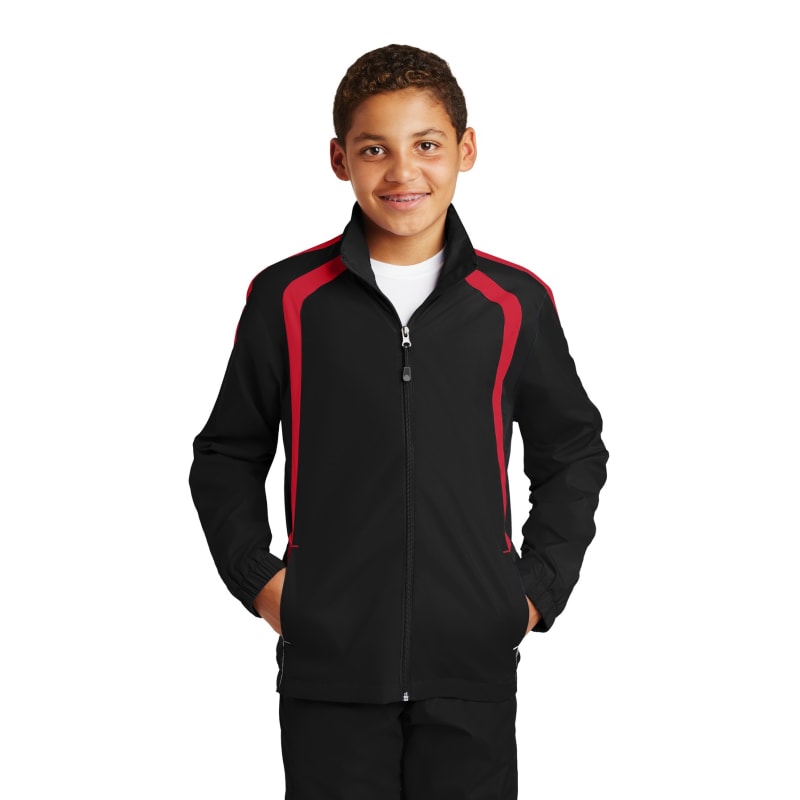 Sport-Tek Youth Colorblock Raglan Jacket. 5
