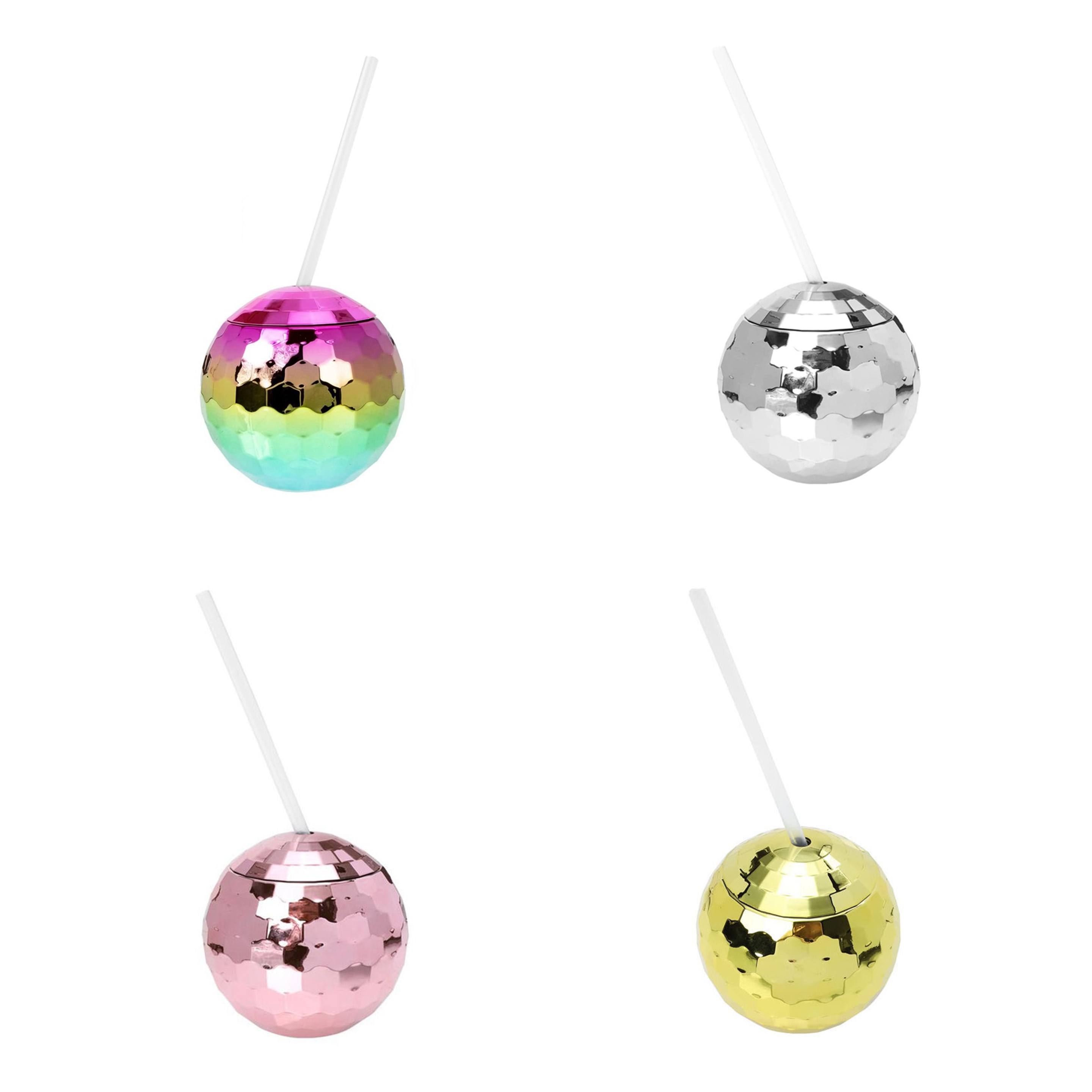 20oz Disco Ball Cup with Lid and Straw (direct import) 4