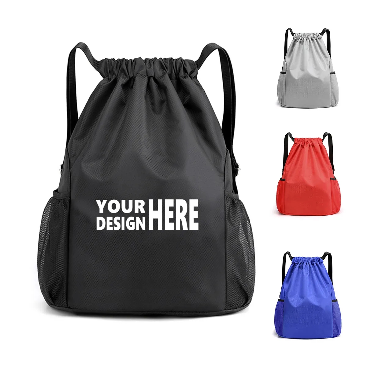 Custom Waterproof Oxford Drawstring Sports Bag 3