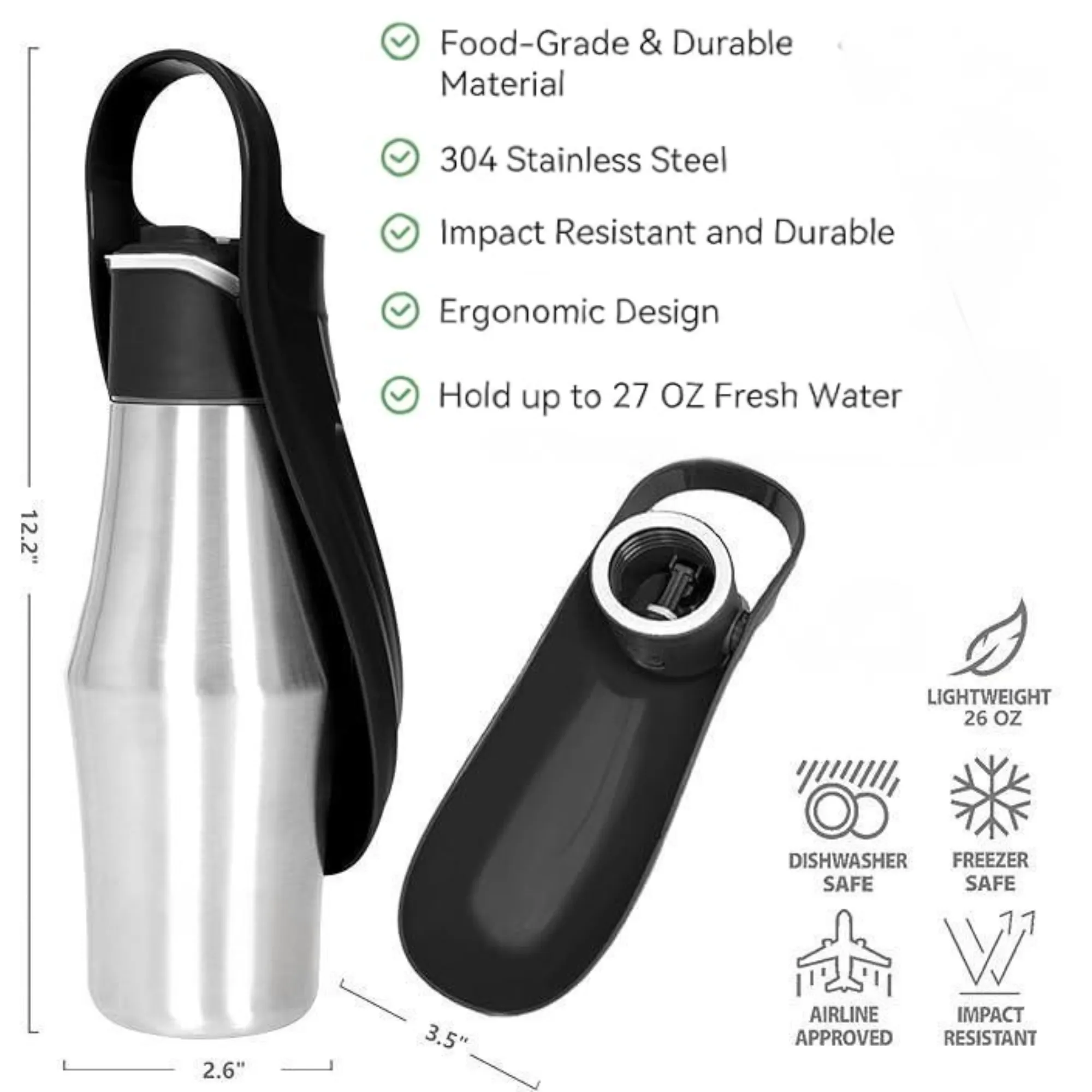 Stainless Steel Portable Pet Water Bottle 3
