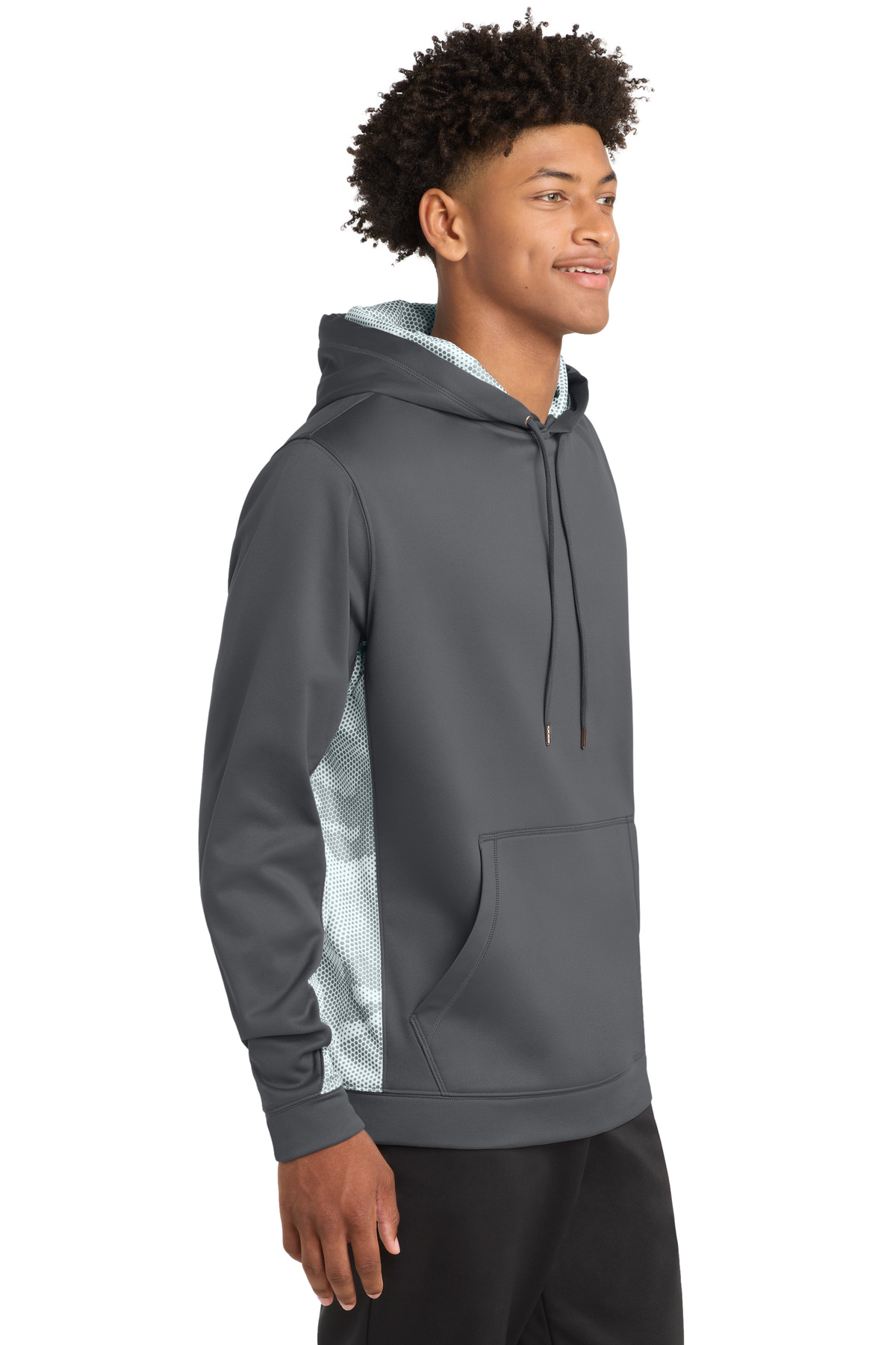 Sport-Tek Sport-Wick CamoHex Fleece Colorblock Hooded Pullover. ST239, custom hoodie or sweatshirt with logo imprint 24