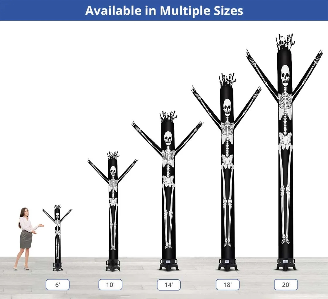Halloween Skeleton Inflatable Tube Man with Blower 4