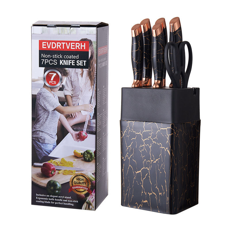 7 Pcs Sharp Stainless Steel Knife Block Set 2