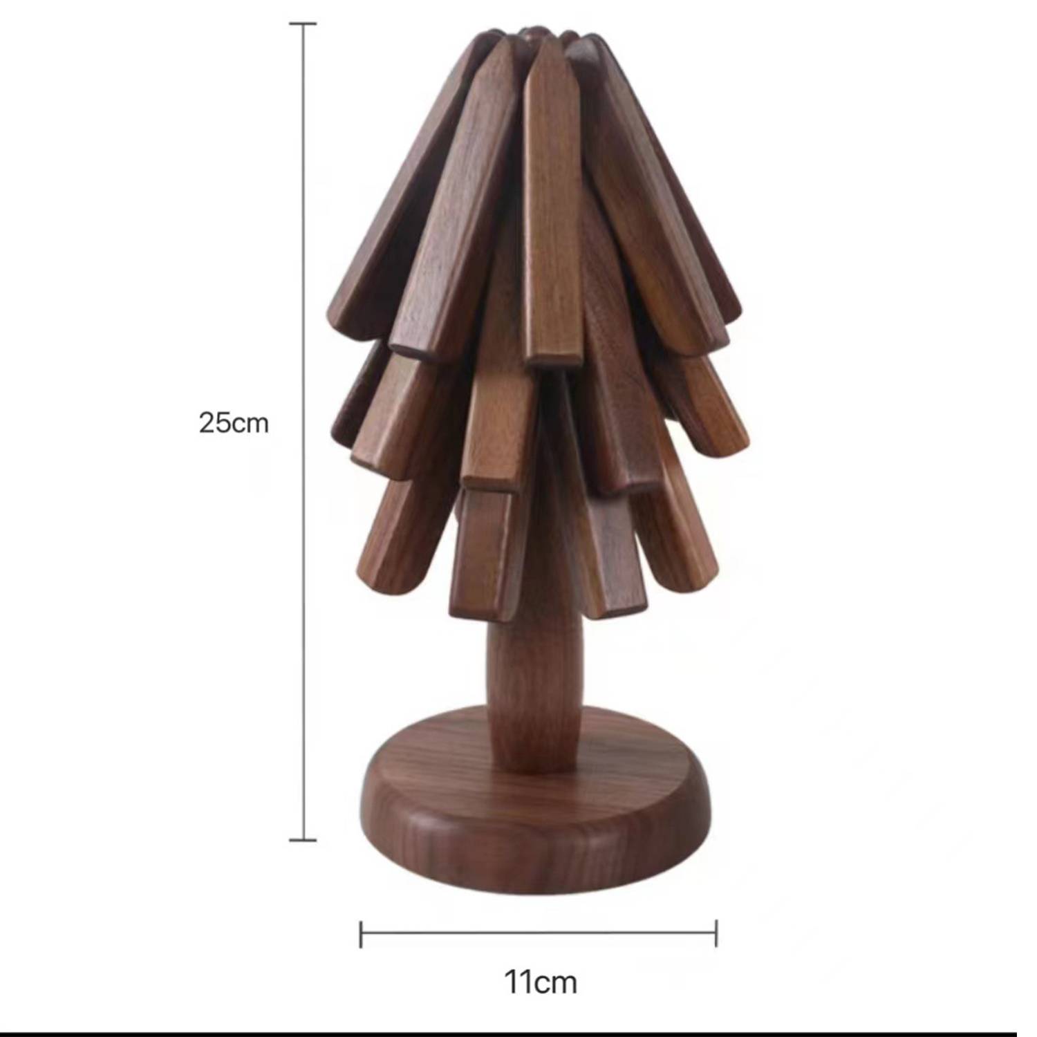 Christmas Tree Shape Black Walnut Heat Insulation Pad 5