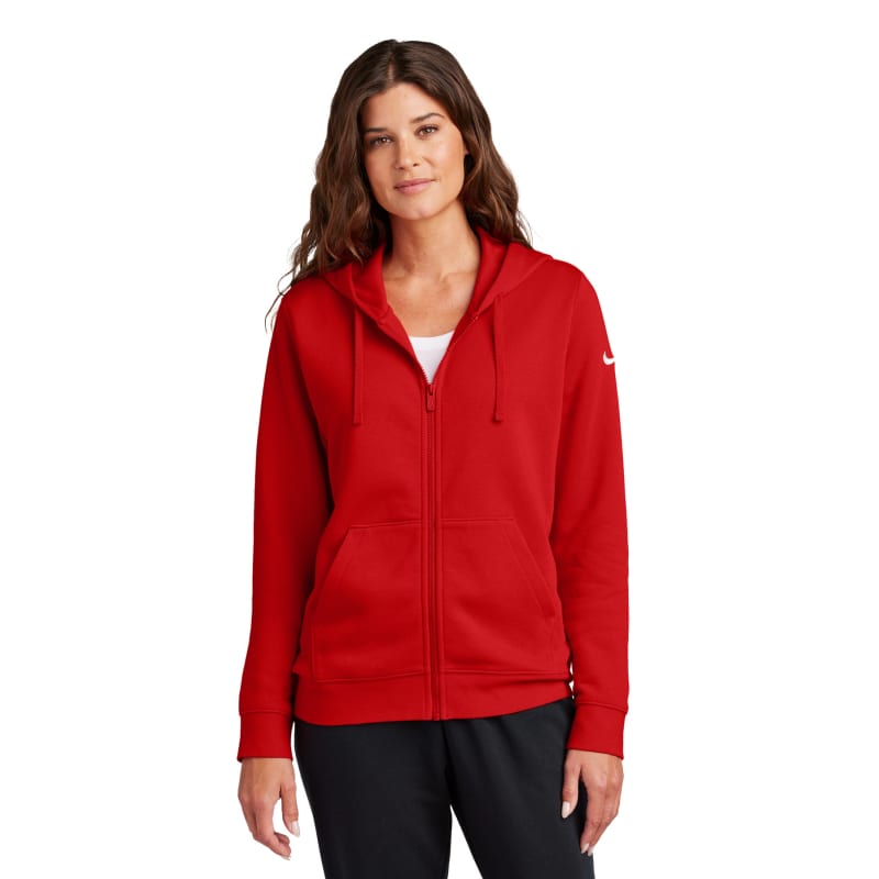 Nike Ladies Club Fleece Sleeve Swoosh Full-Zip Hoodie, custom hoodie or sweatshirt with logo imprint 2