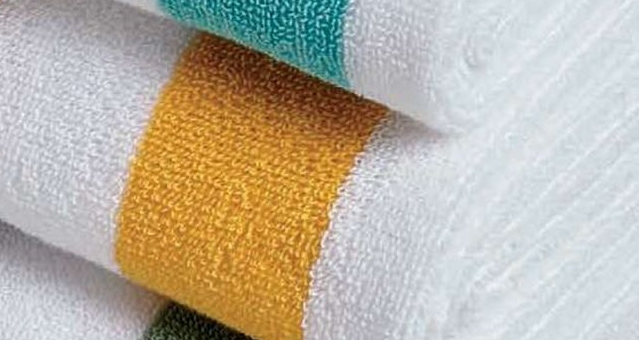Cabana Striped Gold & White 100% Cotton Towel 2