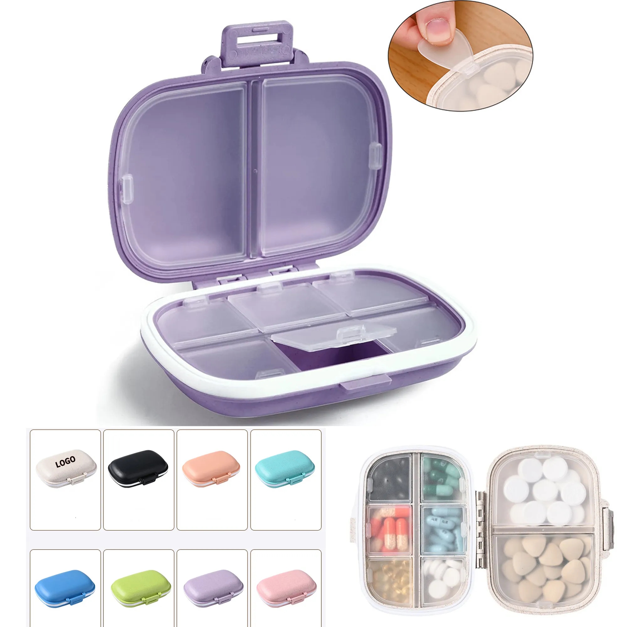 8 Compartments Portable Pill Case 2