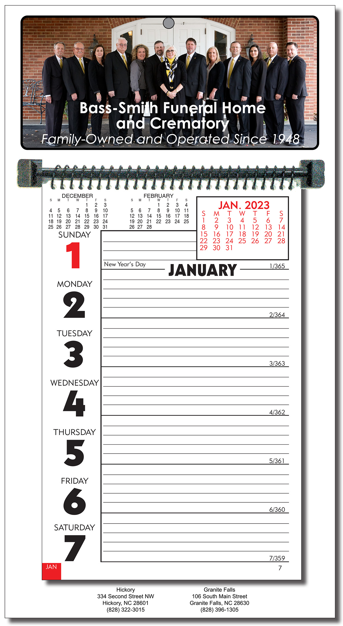 Full Color Almanac Week View Wall Calendar