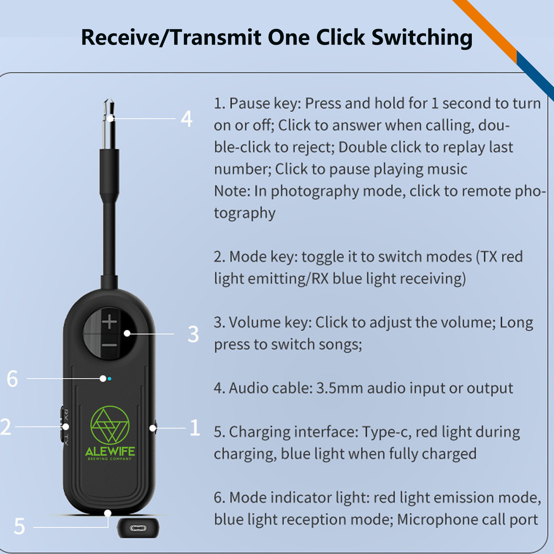 Linkik 2in1 Bluetooth 5.4 Transmitter Receiver Adapter 3